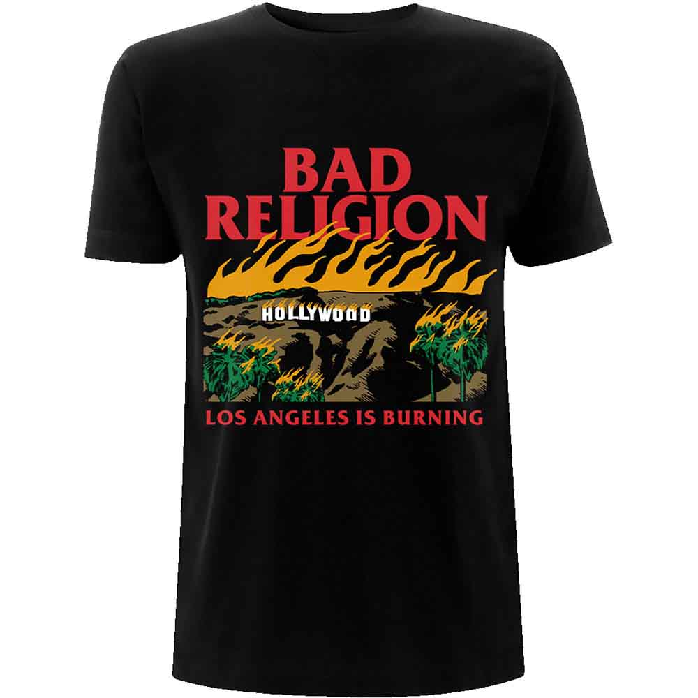 Bad Religion Burning Black Mens T Shirt