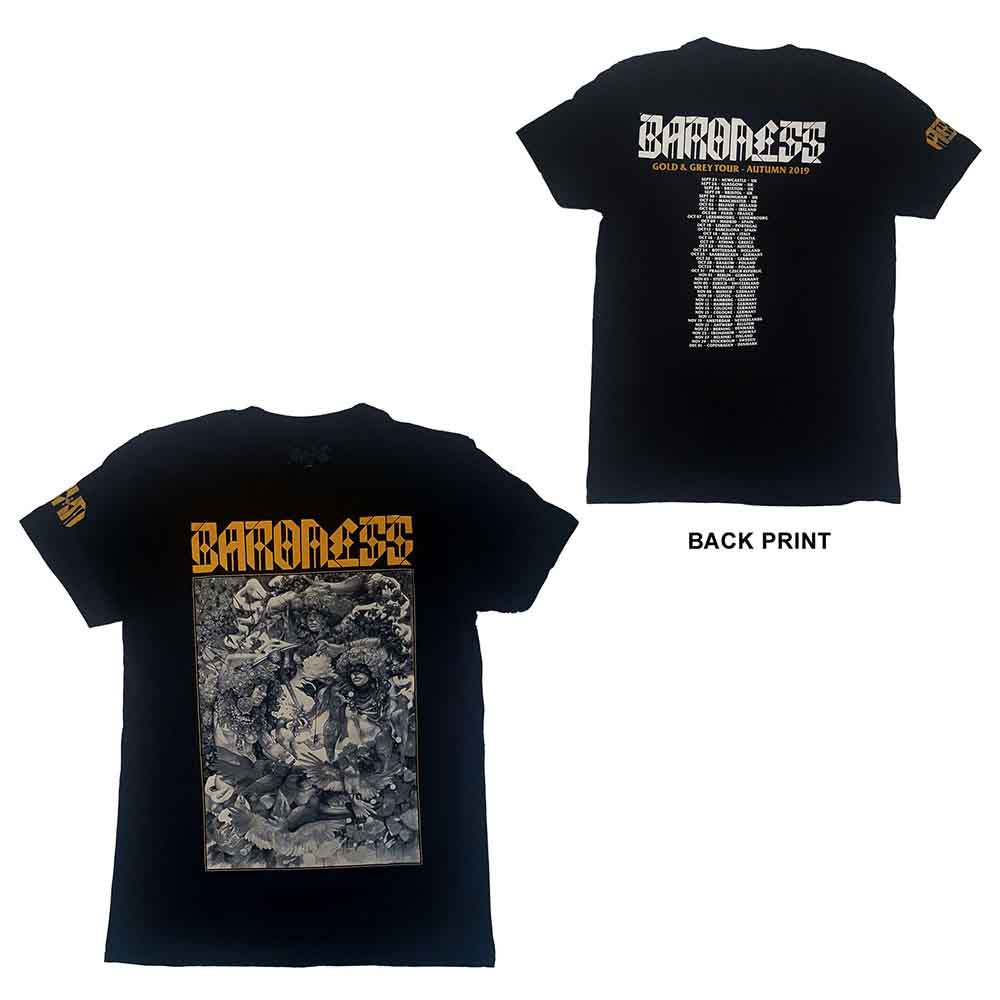 Baroness Gold & Grey Date back Mens T Shirt