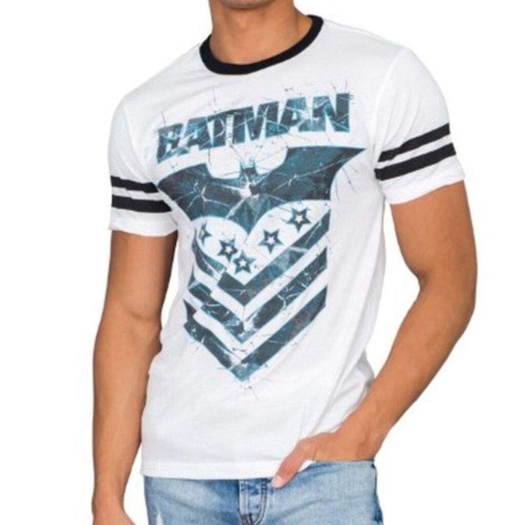 Batman The Dark Knight Arrow Logo White Mens T Shirt