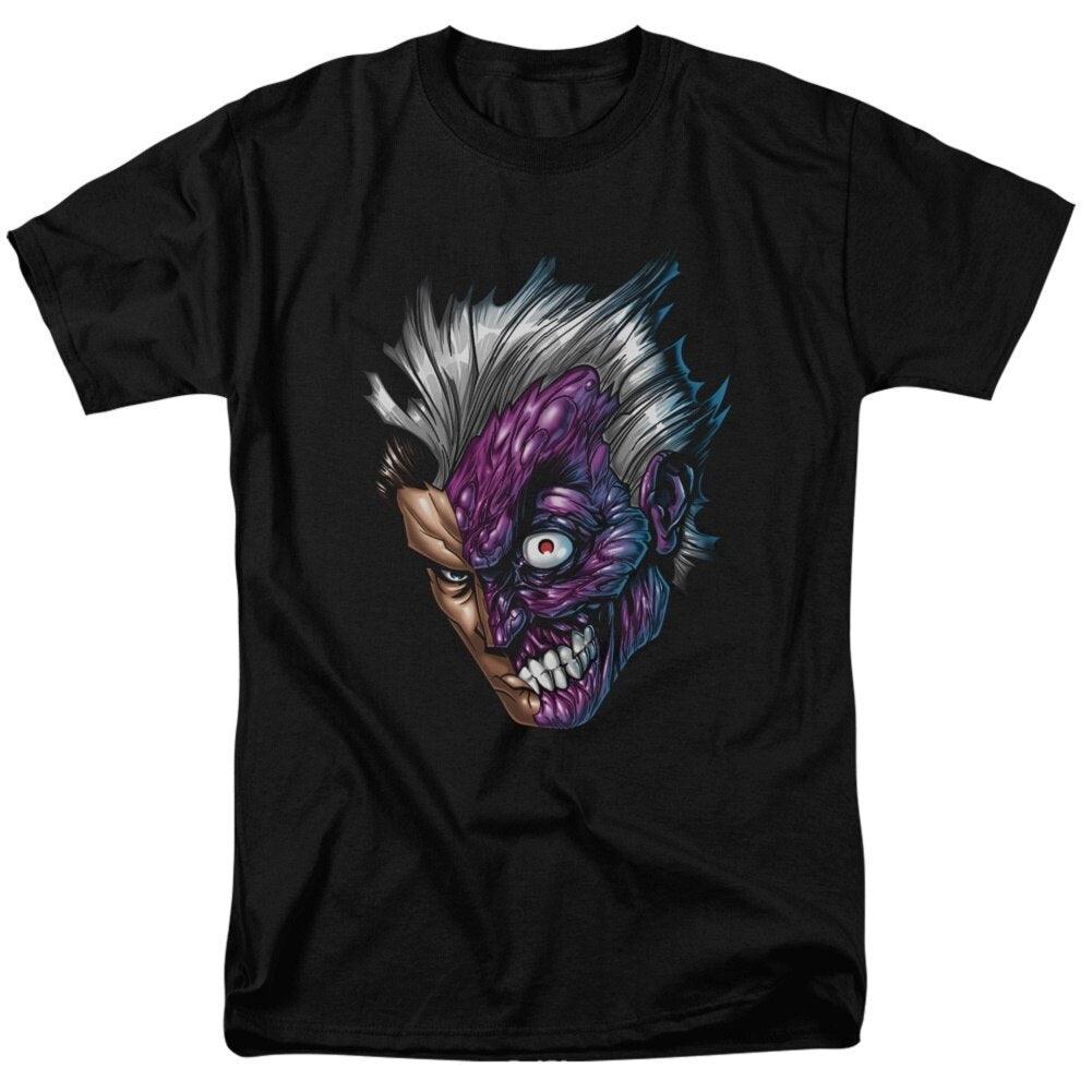 Batman Two-Face 2-Face Just Face Black Adult T Shirt Tee
