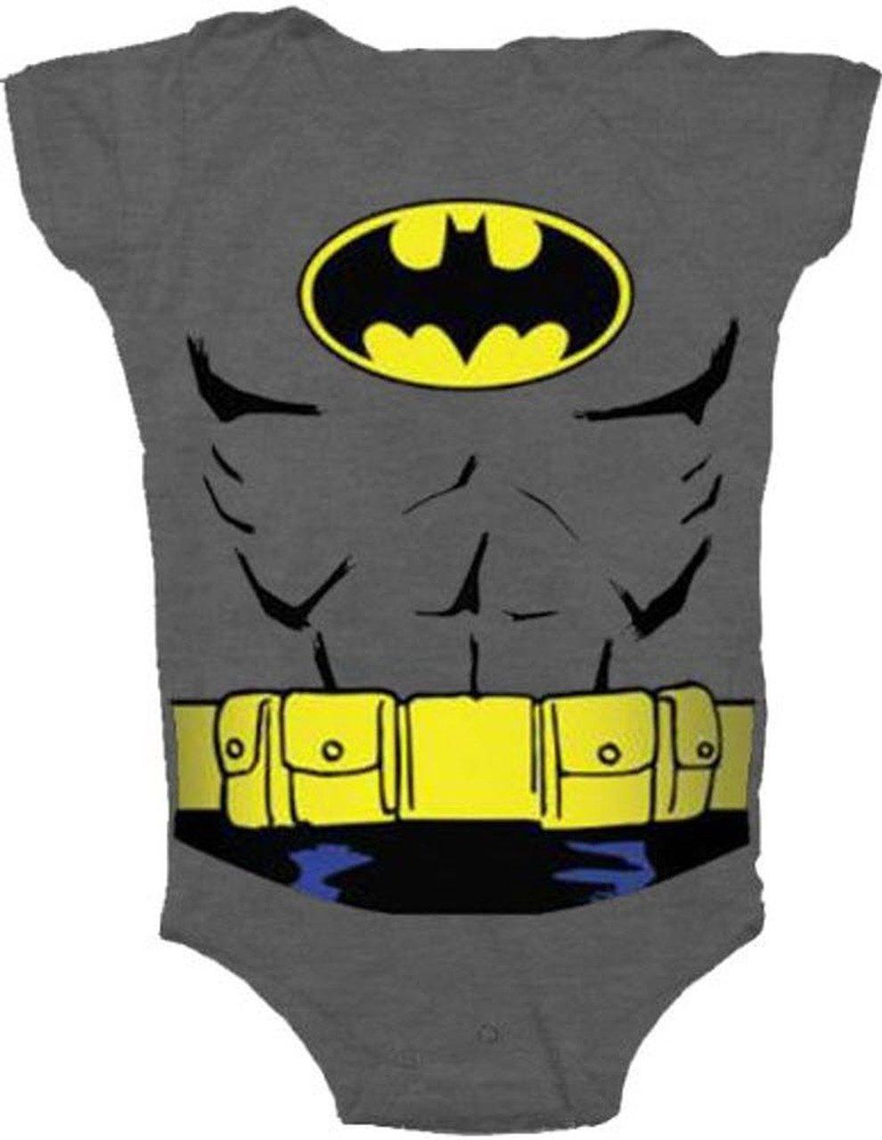 Batman Uniform Costume Charcoal Gray Snapsuit Infant Onesie Baby Romper