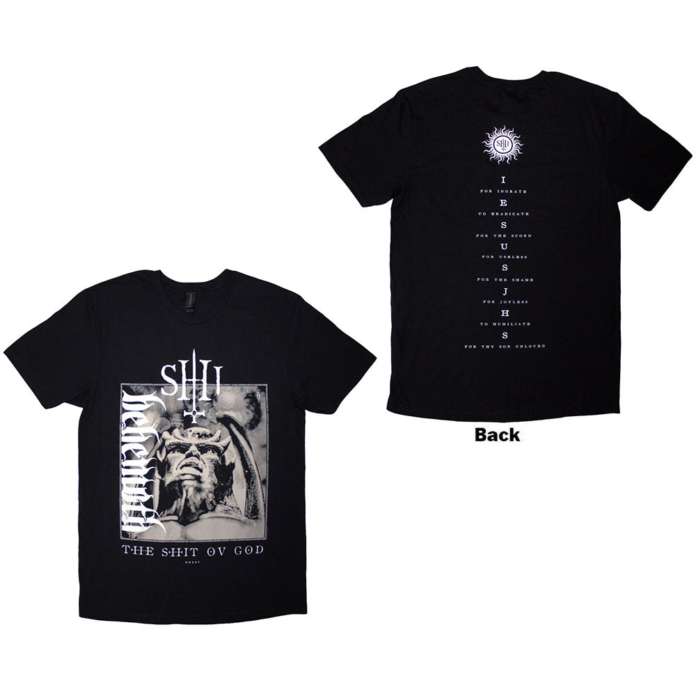 Behemoth The Shit Ov God Vertical Logo Cover Mens T Shirt