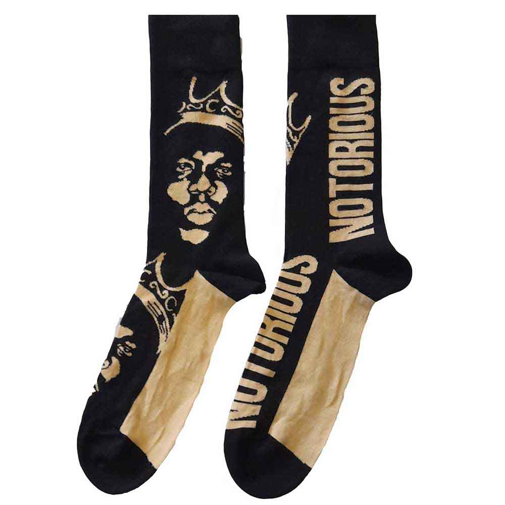 Biggie Smalls Gold Crown Socks Black, Gold