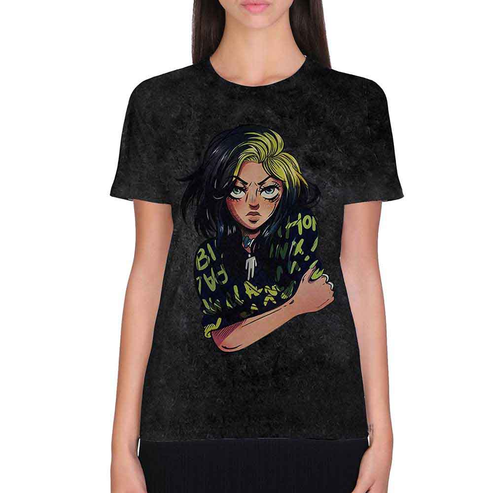 Billie Eilish Anime Billie Mens T Shirt