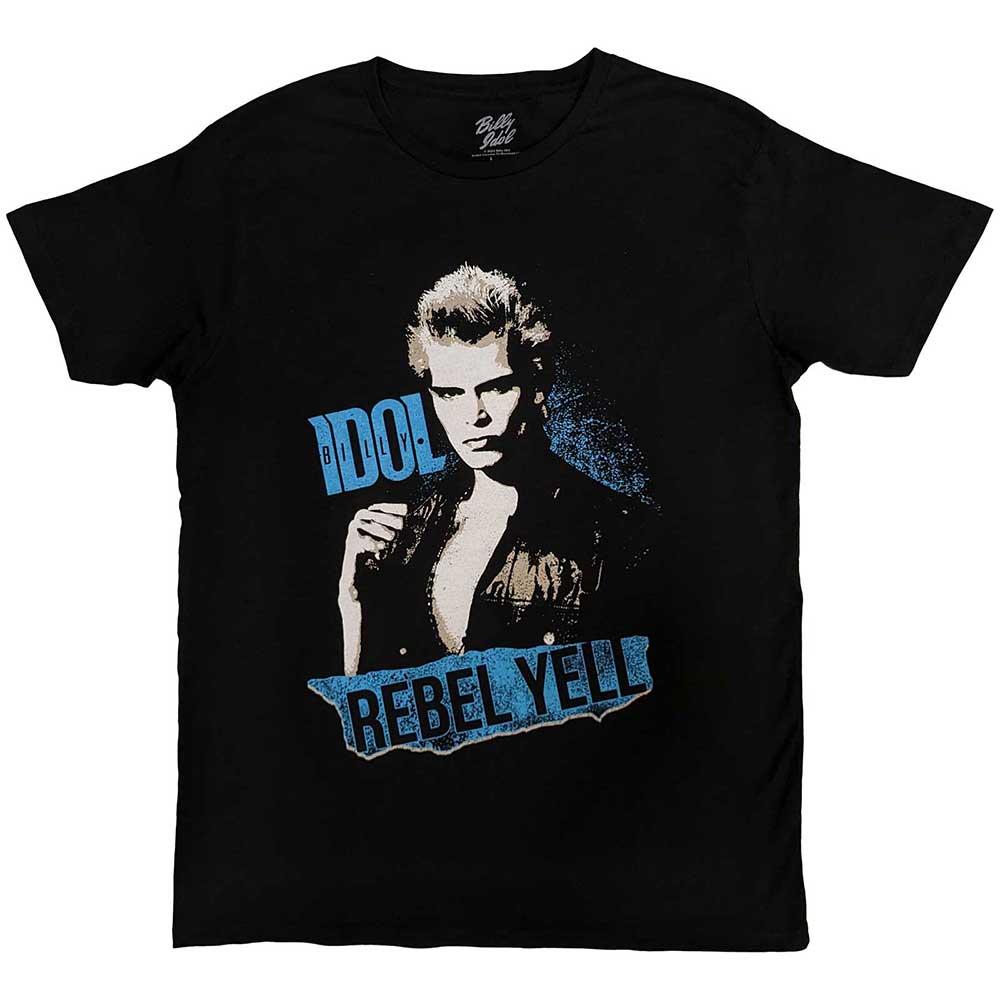Billy Idol Rebel Yell Blue Mens T Shirt