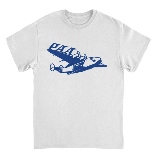 Pan Am PAA Wing Blue Print White Mens T Shirt