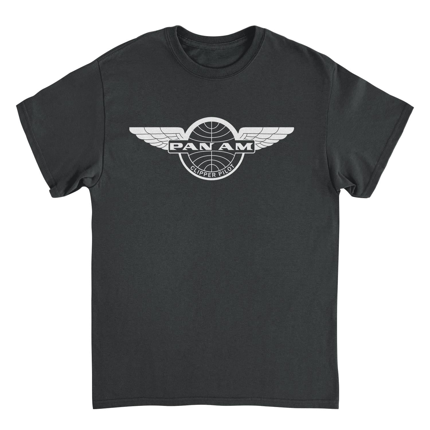 Pan Am Clipper Pilot White Black Mens T Shirt