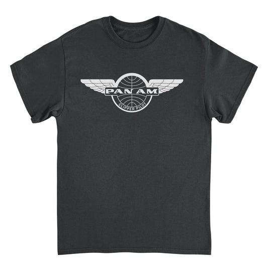 Pan Am Clipper Pilot White Black Mens T Shirt