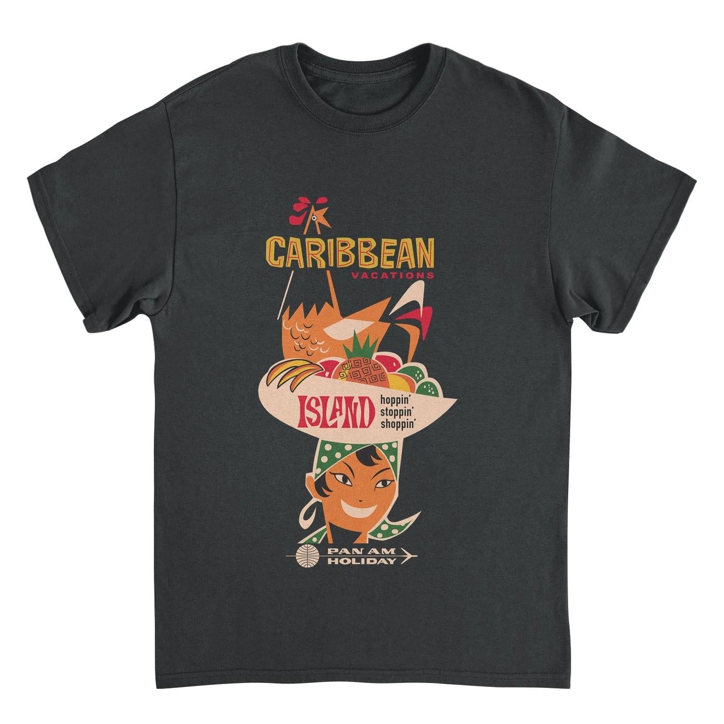Pan Am Caribbean Vacations Black Mens T Shirt