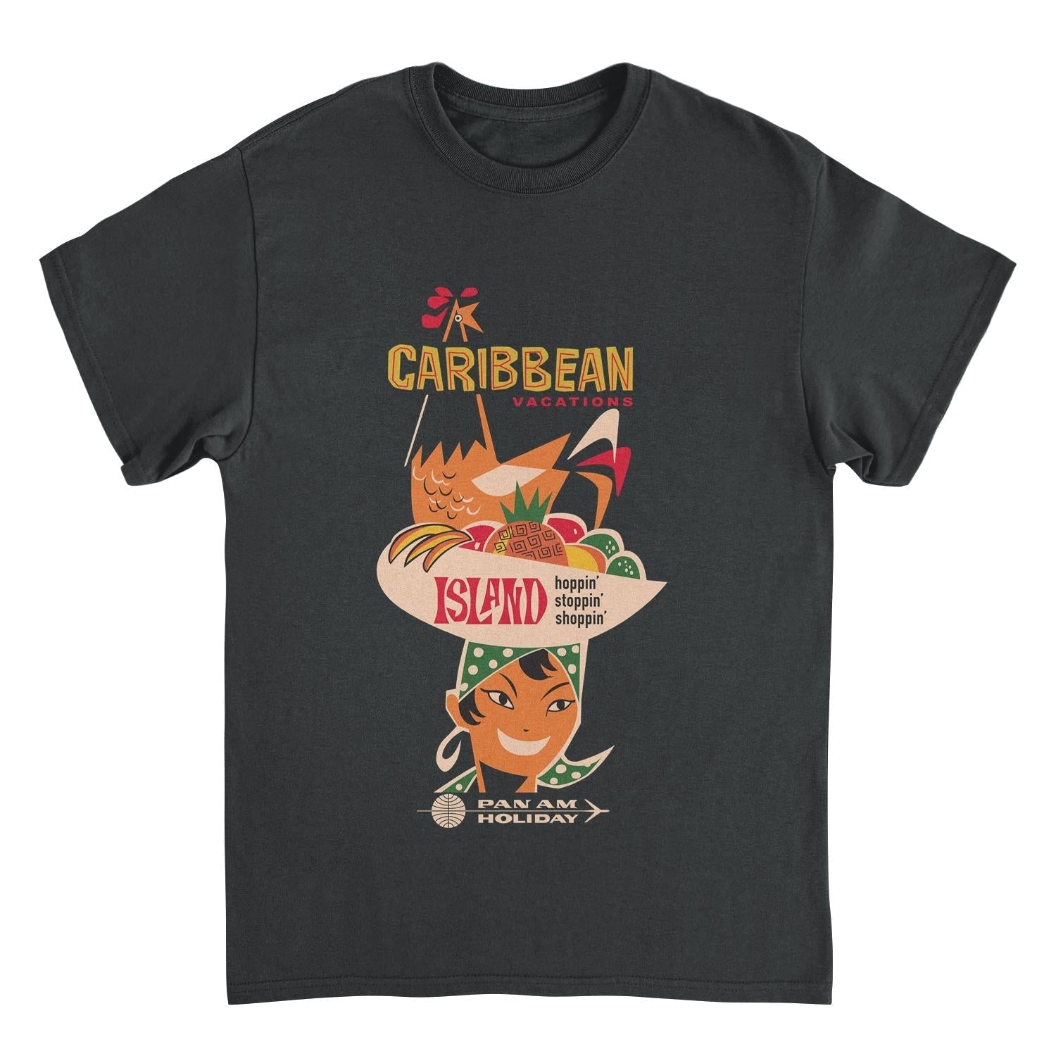 Pan Am Caribbean Vacations Black Mens T Shirt