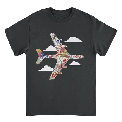 Pan Am Plane Baggage Tags Black Mens T Shirt