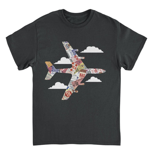 Pan Am Plane Baggage Tags Black Mens T Shirt