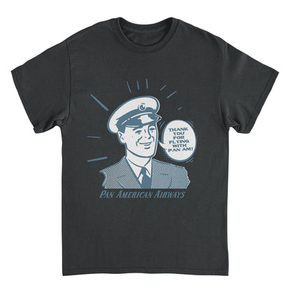Pan Am Thank You for Flying With Pan Am Black Mens T Shirt