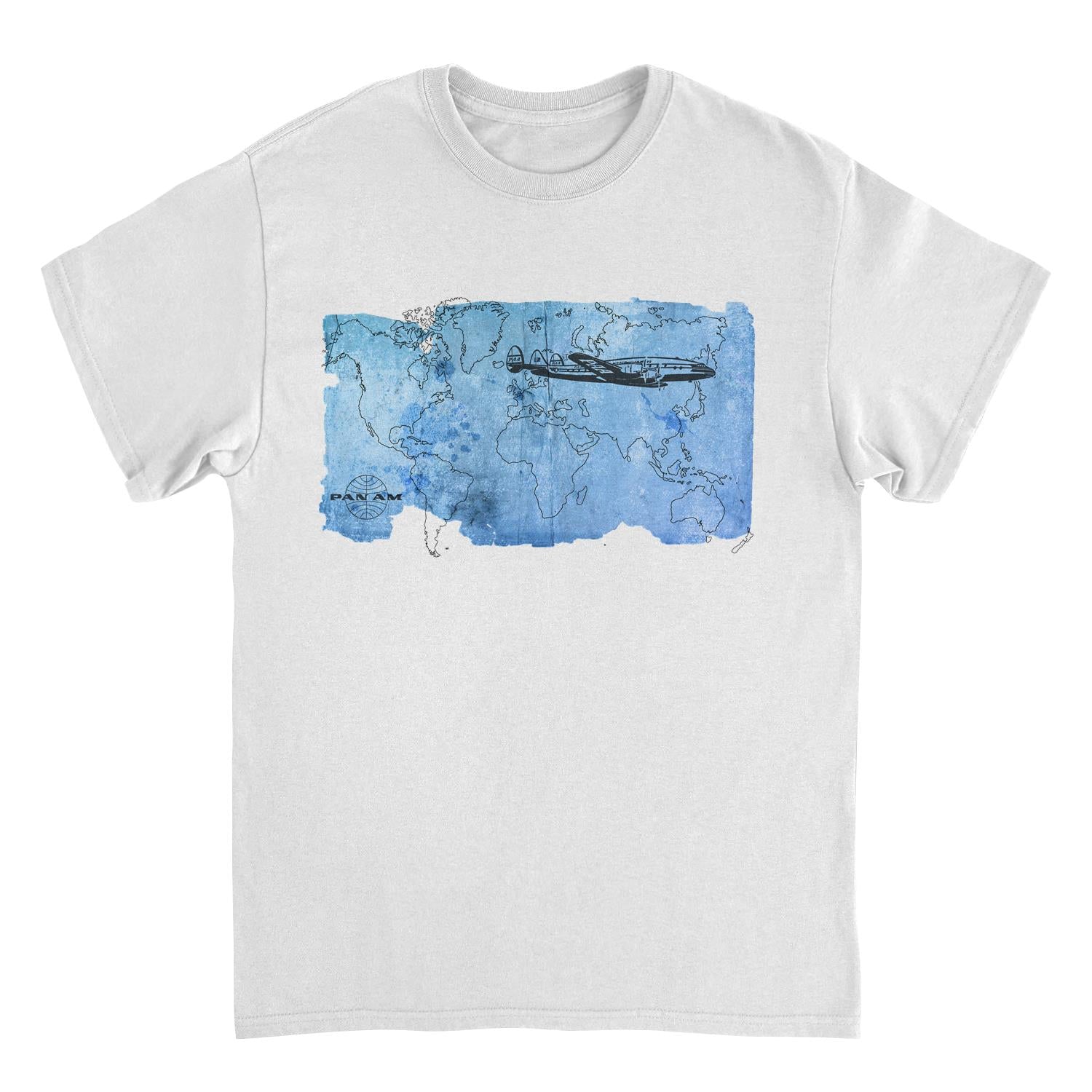Pan Am World Map White Mens T Shirt