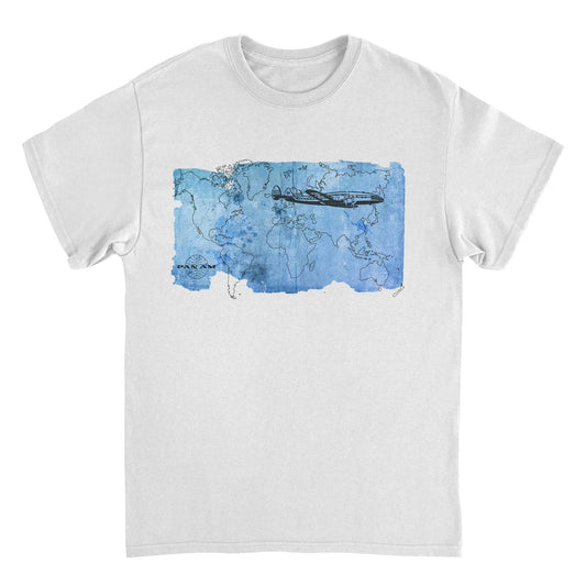 Pan Am World Map White Mens T Shirt