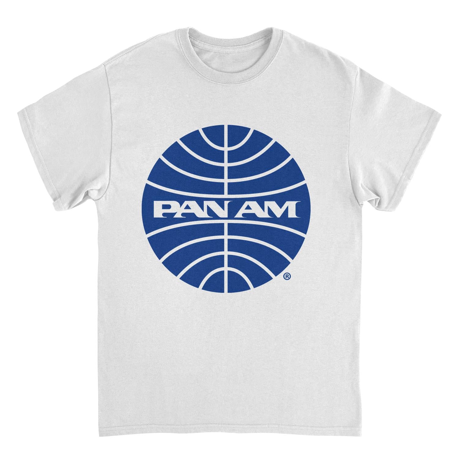 Pan Am Blue Outline Logo White Mens T Shirt