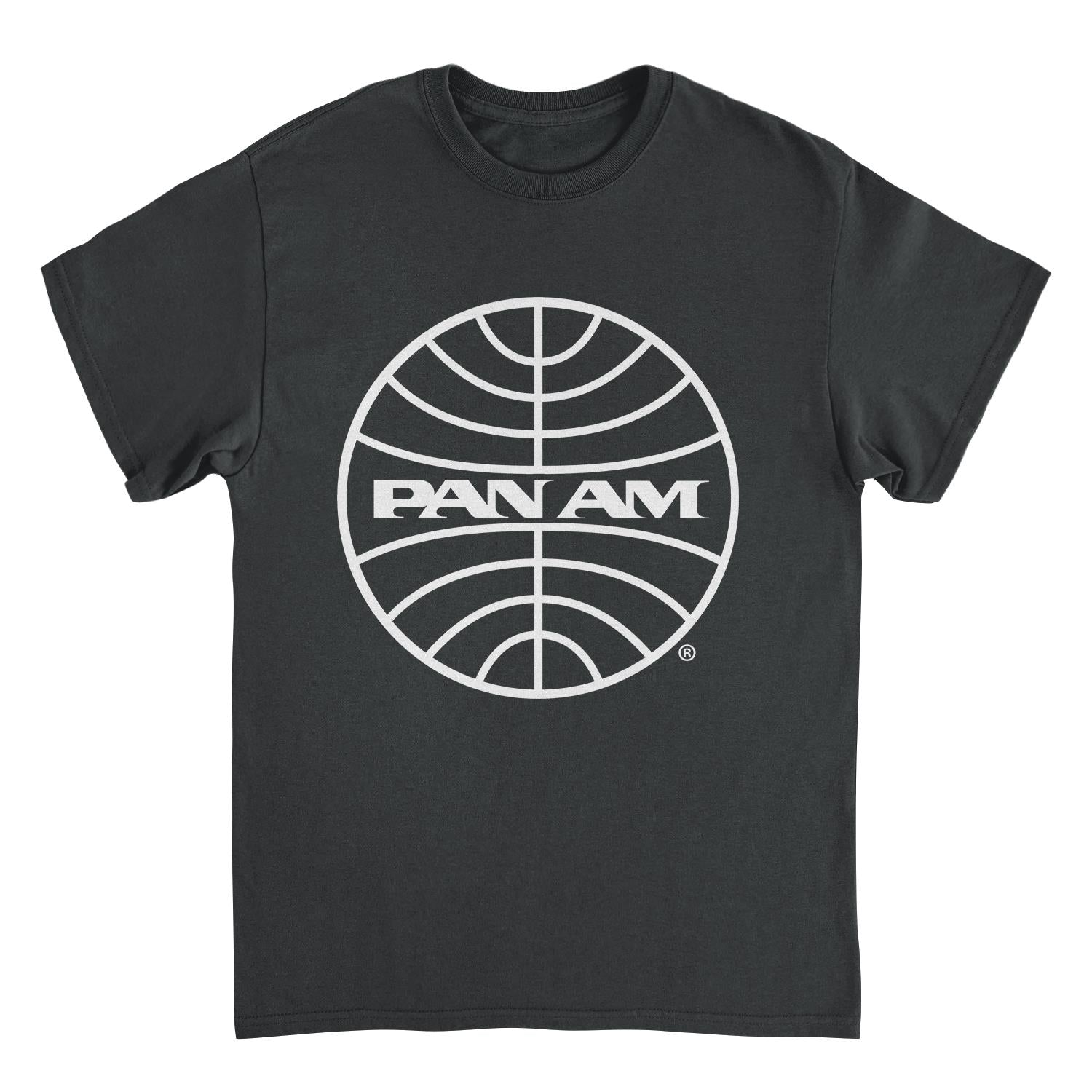 Pan Am Classic White Logo in Black Mens T Shirt