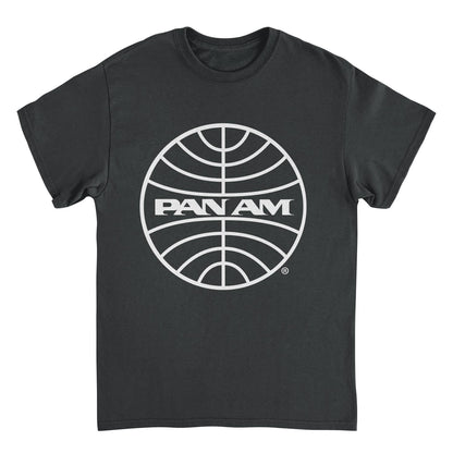 Pan Am Classic White Logo in Black Mens T Shirt