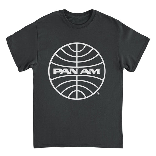 Pan Am Classic White Logo in Black Mens T Shirt