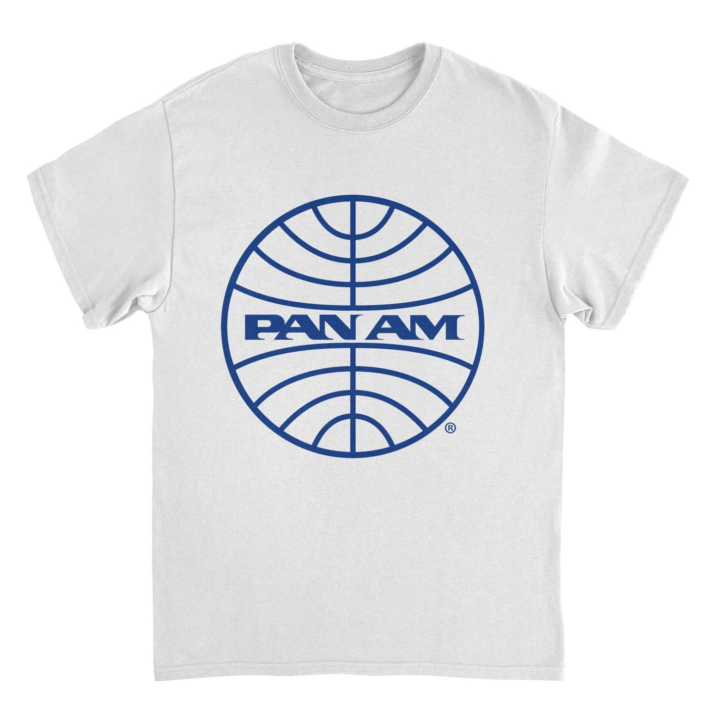 Pan Am Classic Blue Logo in White Mens T Shirt