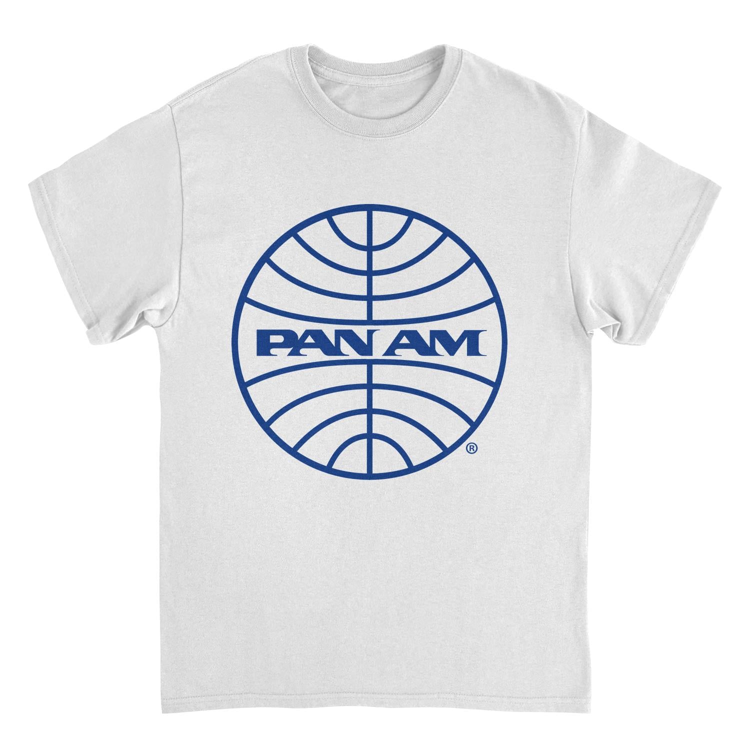 Pan Am Classic Blue Logo in White Mens T Shirt