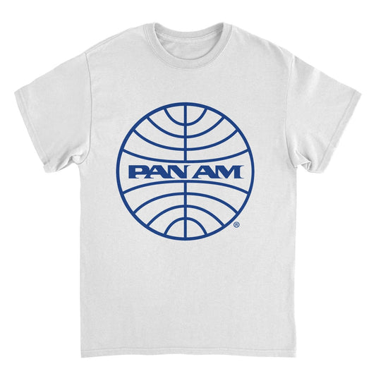 Pan Am Classic Blue Logo in White Mens T Shirt