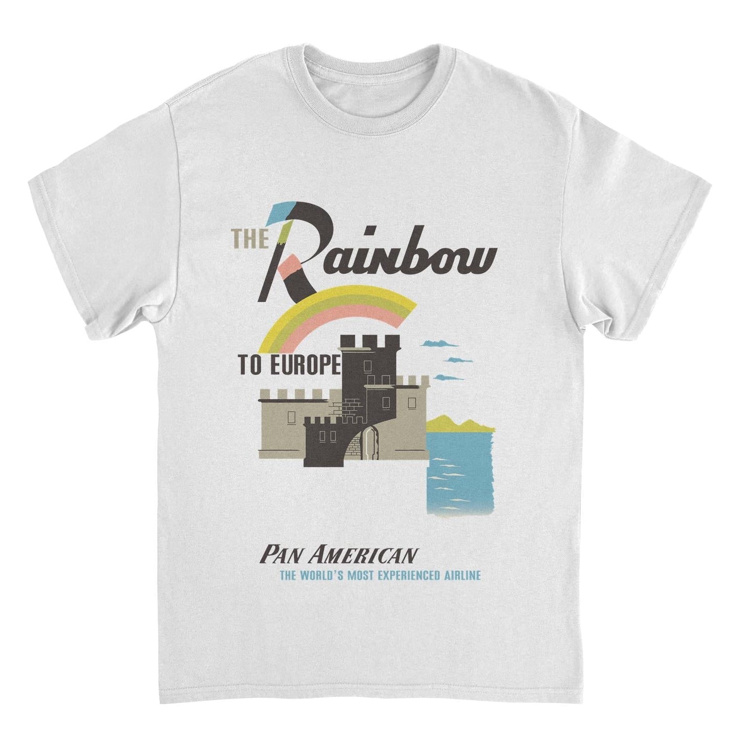 Pan Am the Rainbow to Europe White Mens T Shirt