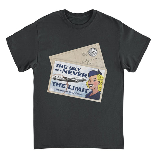 Pan Am the Sky Was Never the Limit Black Mens T Shirt