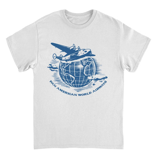 Pan Am Flying Around the World White Mens T Shirt