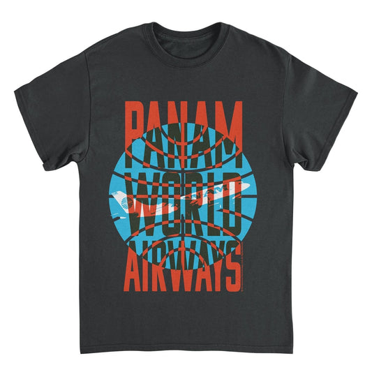 Pan Am World Airways Plane Take Off Logo Black Mens T Shirt