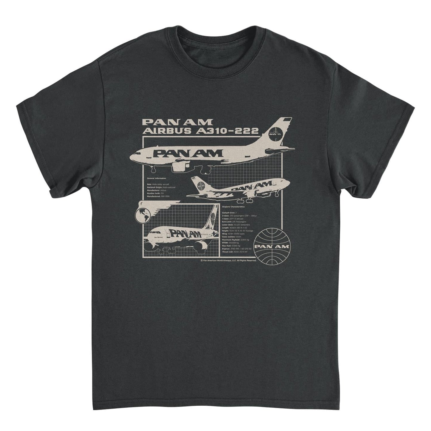 Pan Am Plane General Information Black Mens T Shirt
