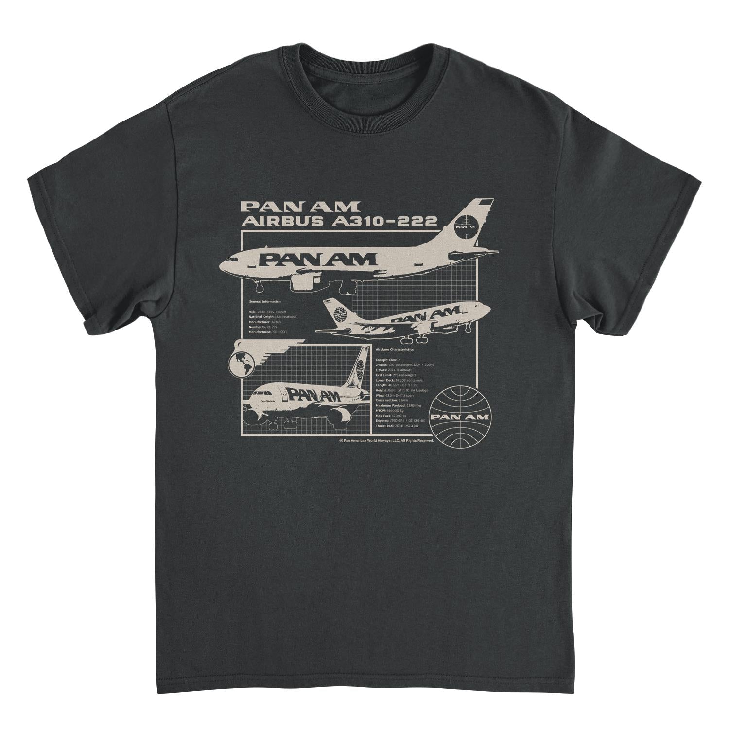 Pan Am Plane General Information Black Mens T Shirt