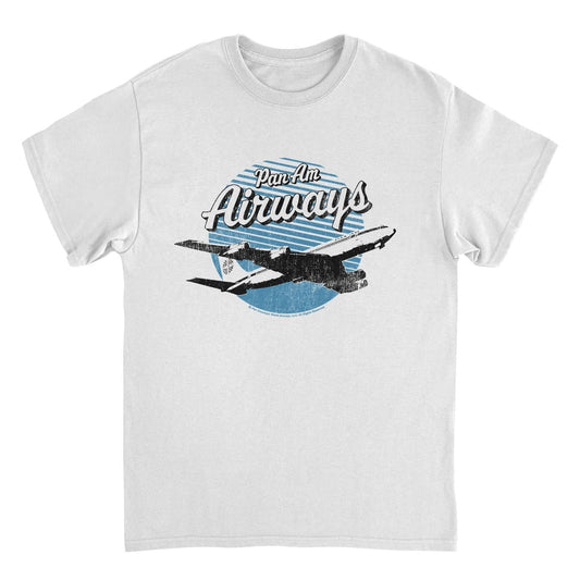 Pan Am Airways Retro Plane Take Off White Mens T Shirt