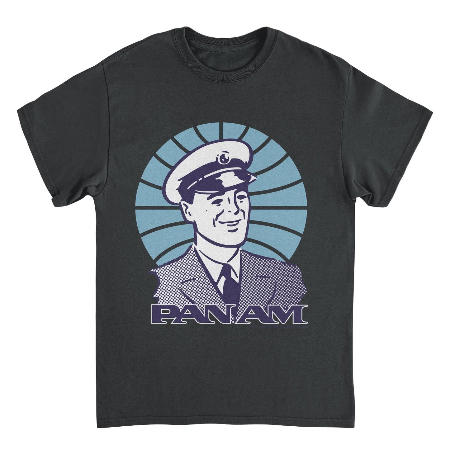 Pan Am Pilot Smile Black Mens T Shirt