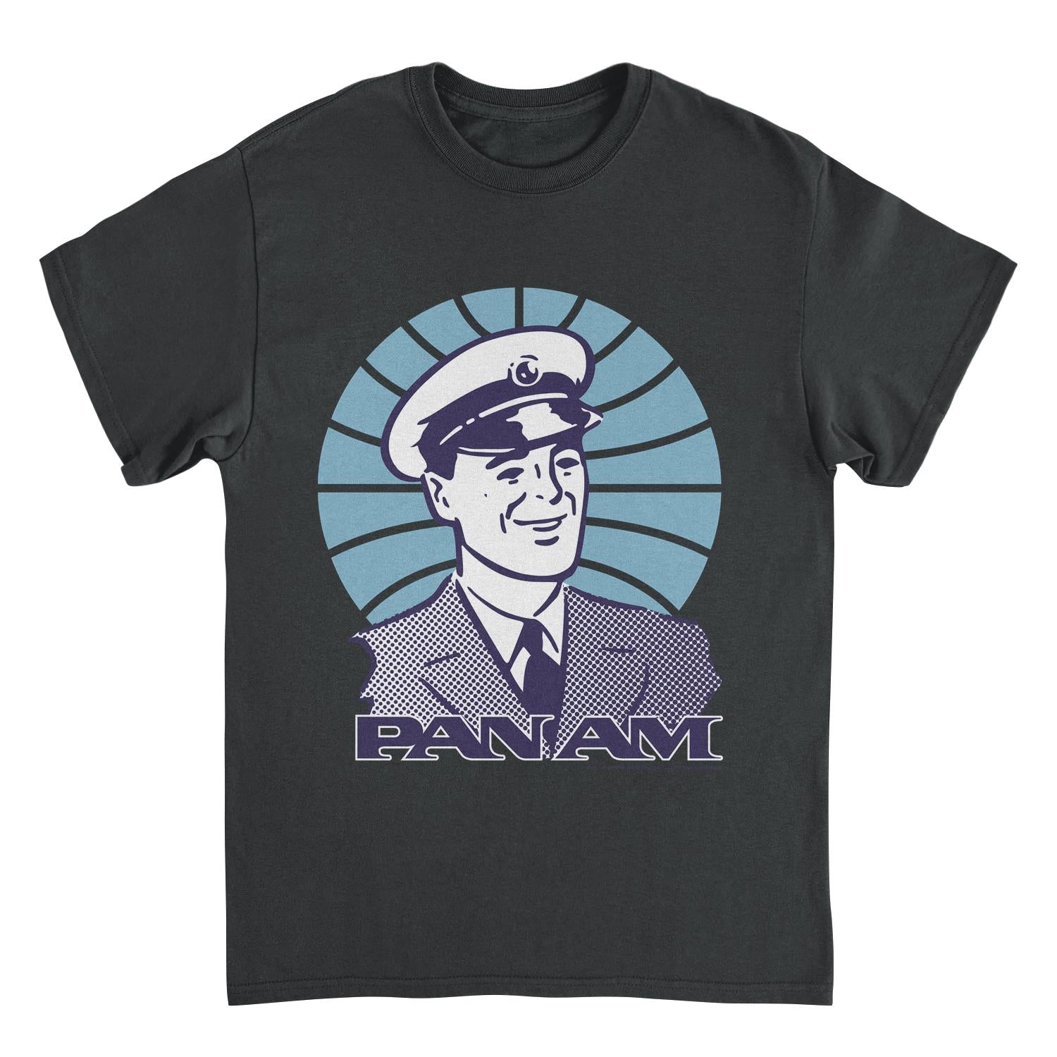 Pan Am Pilot Smile Black Mens T Shirt
