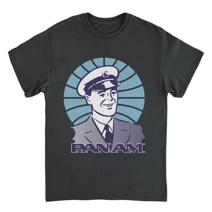 Pan Am Pilot Smile Black Mens T Shirt