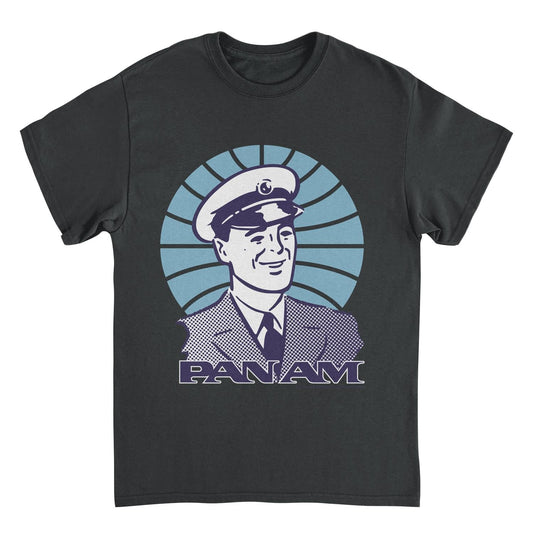 Pan Am Pilot Smile Black Mens T Shirt