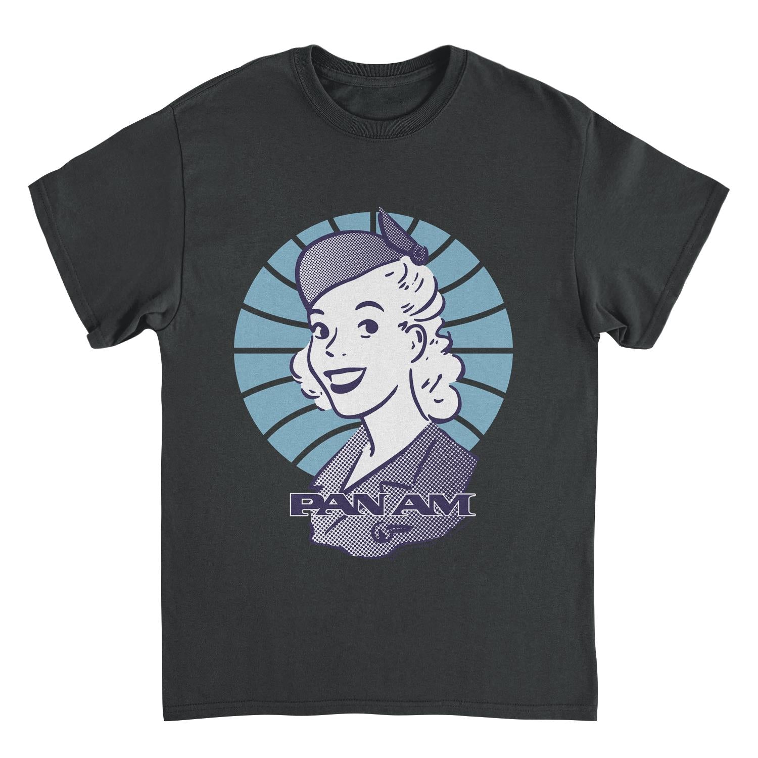 Pan Am Flight Attendant Smile Black Mens T Shirt