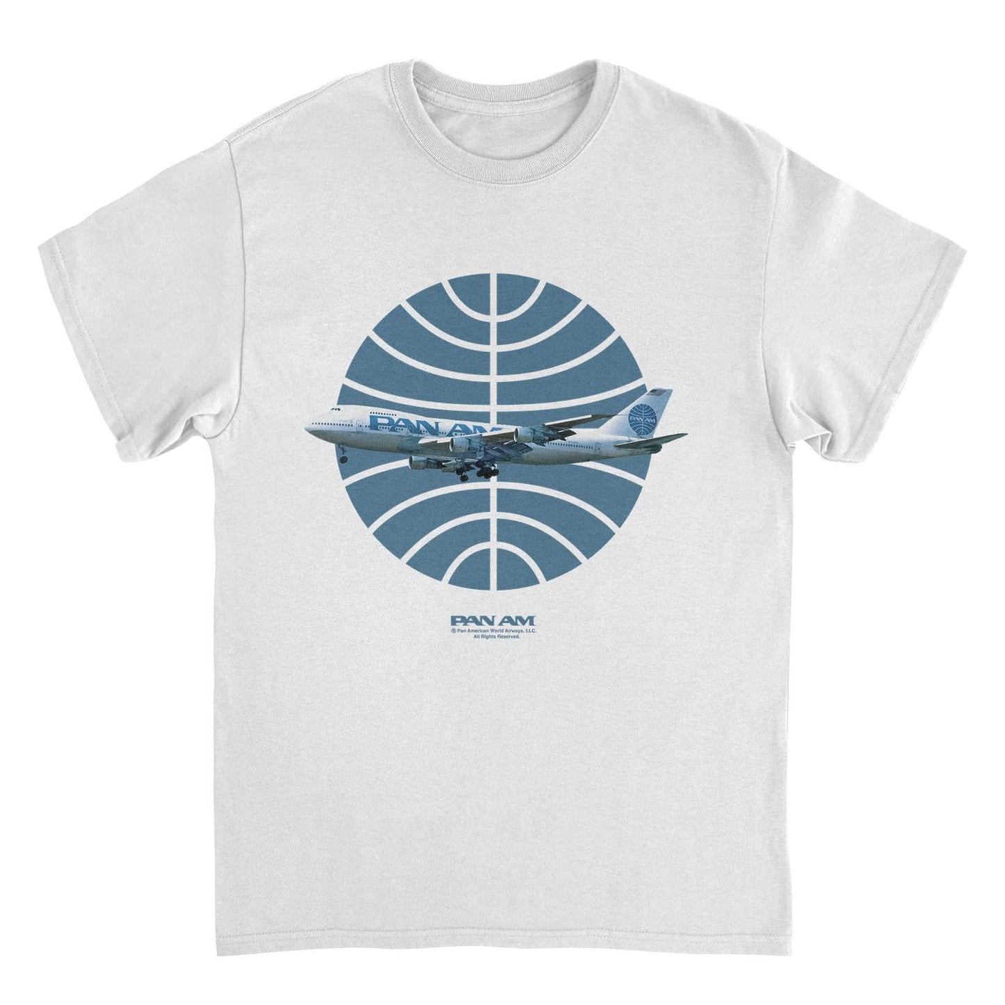 Pan Am Plane Over 1950S Logo White Mens T Shirt
