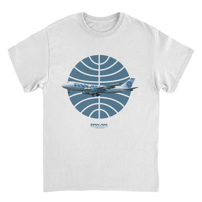Pan Am Plane Over 1950S Logo White Mens T Shirt