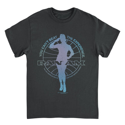 Pan Am Flight Attendant Salute Silhouette Black Mens T Shirt