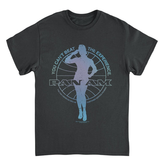 Pan Am Flight Attendant Salute Silhouette Black Mens T Shirt
