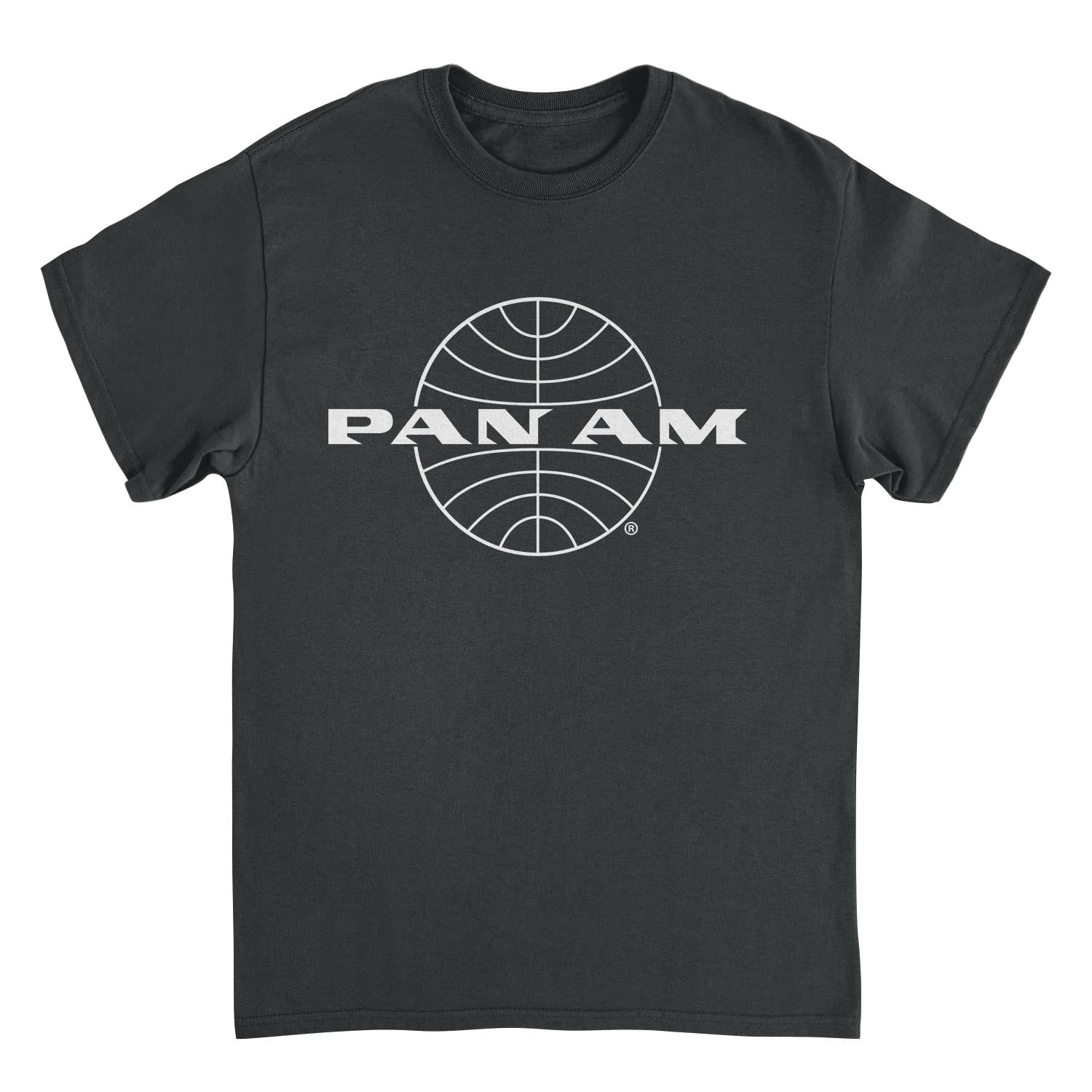 Pan Am Classic White Logo Out Black Mens T Shirt