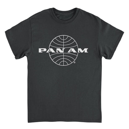 Pan Am Classic White Logo Out Black Mens T Shirt