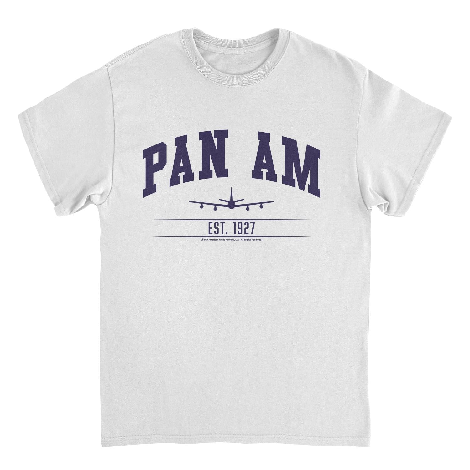 Pan Am College Sports Text Est 1927 White Mens T Shirt