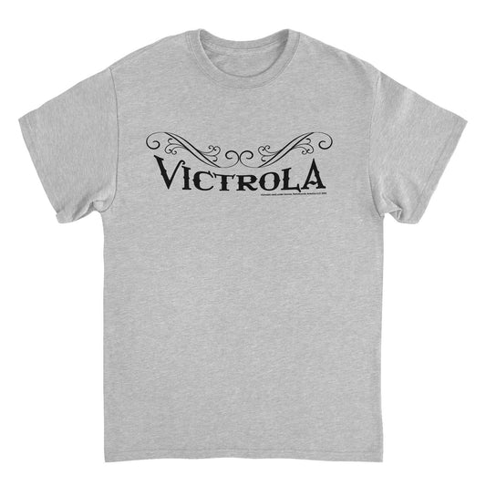 Victrola Black Text Retro Record Company Sport Grey Mens T Shirt