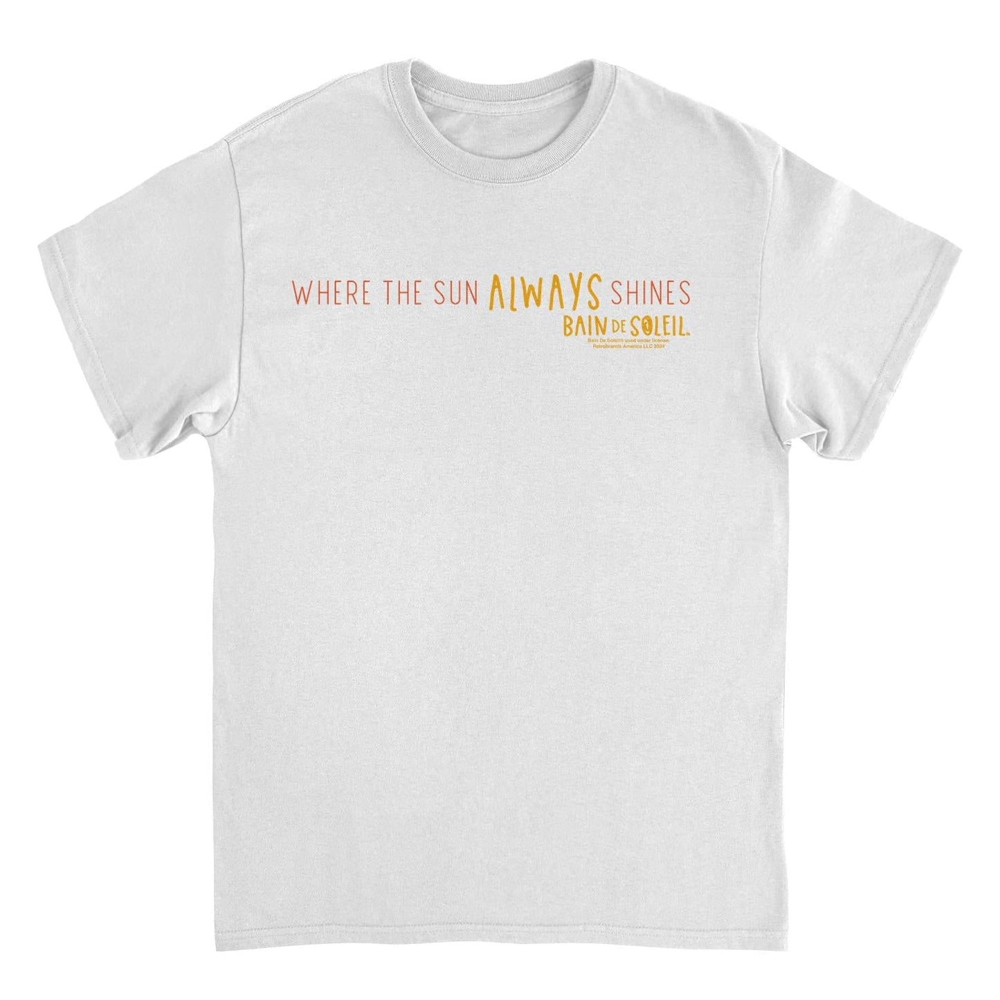Bain De Soleil Where the Sun Always Shines Retro Sunscreen White Mens T Shirt