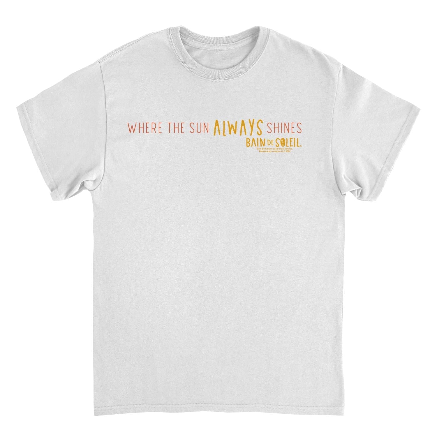 Bain De Soleil Where the Sun Always Shines Retro Sunscreen White Mens T Shirt