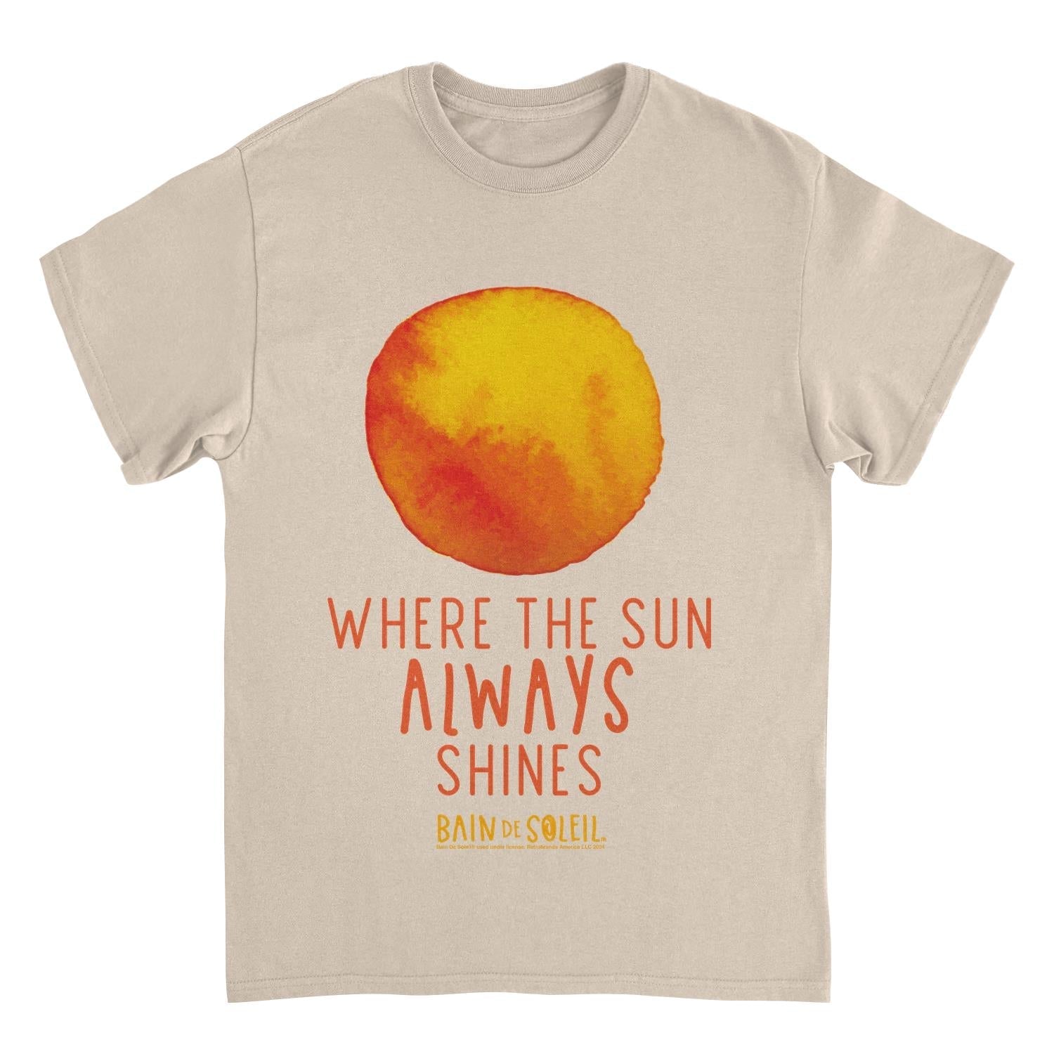 Bain De Soleil Orange Water Colour Sun Text Retro Sunscreen Sand Mens T Shirt