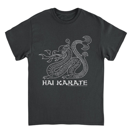 Hai Karate White Dragon Retro Aftershave Black Mens T Shirt